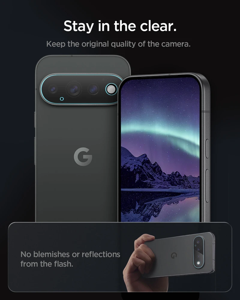 Spigen OPTIK PRO GLAS.TR EZ FIT KAMEROS APSAUGA 2-PACK GOOGLE PIXEL 11 PRO SKAIDRI