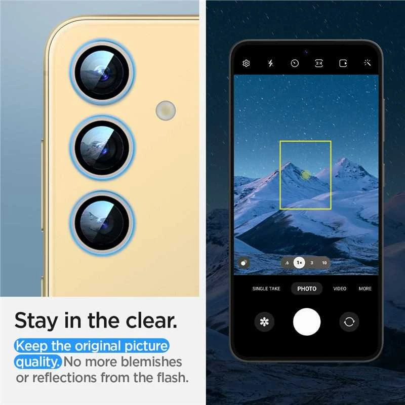 „Spigen Glass tR EZ Fit Optik Pro“ 2 vnt., geltonas – „Samsung Galaxy S24+“