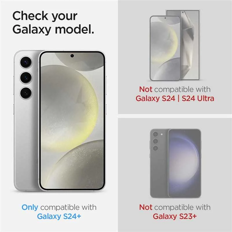 „Spigen Glass tR EZ Fit Optik Pro“ 2 vnt., geltonas – „Samsung Galaxy S24+“