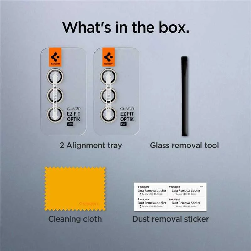 „Spigen Glass tR EZ Fit Optik Pro“ 2 vnt., geltonas – „Samsung Galaxy S24+“
