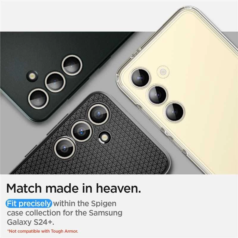 „Spigen Glass tR EZ Fit Optik Pro“ 2 vnt., geltonas – „Samsung Galaxy S24+“