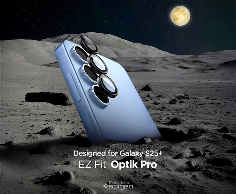 Spigen Optik Pro GLAS.TR EZ FIT 2-pack Camera Cover for Samsung Galaxy S25+ – juodos spalvos