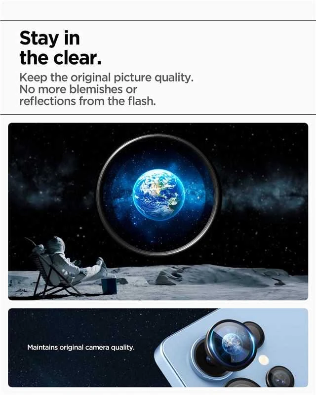 „Spigen Optik Pro HD Glas.TR“ „EZ FIT“ kameros apsauga, skirta „Samsung Galaxy S25 Ultra“ telefonui.