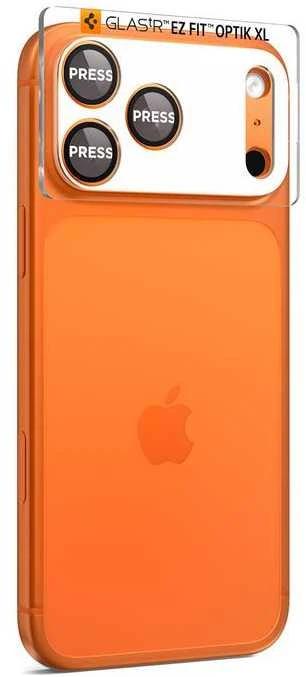 Spigen Optik Pro XL Camera Lens Glass for iPhone 17 Pro - Oranžinis