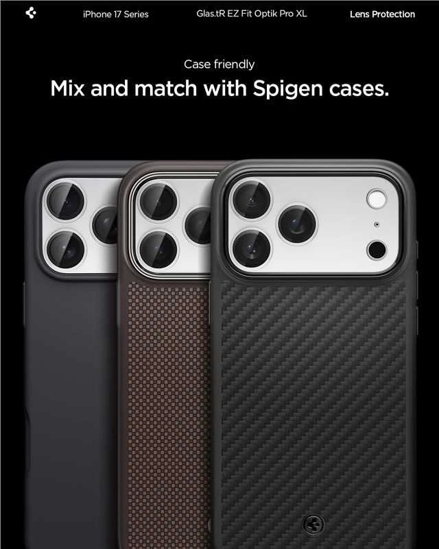 Spigen Glass tR EZ Fit Optik Pro XL 1 Pack, sidabrinis - iPhone 17 Pro Max