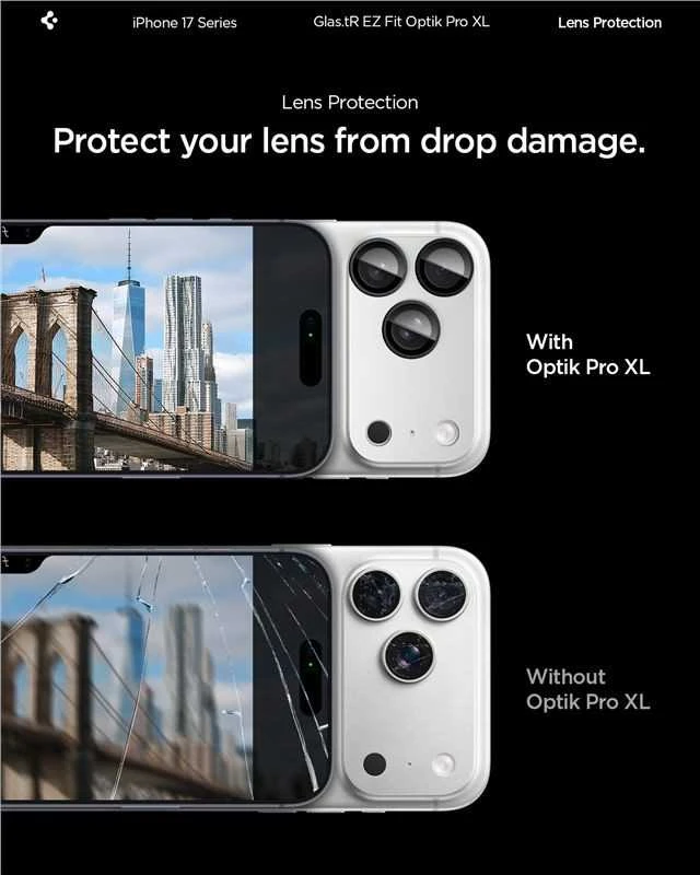 Spigen Glass tR EZ Fit Optik Pro XL 1 Pack, sidabrinis - iPhone 17 Pro Max