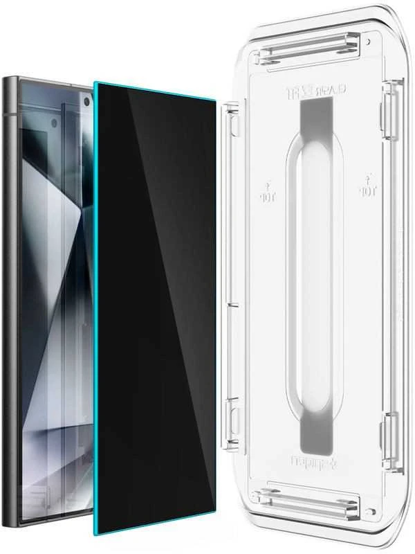 Apsauginis stiklas telefonui Samsung Galaxy S24 Ultra Spigen Glas.tr „EZ Fit” Privacy 2-pack