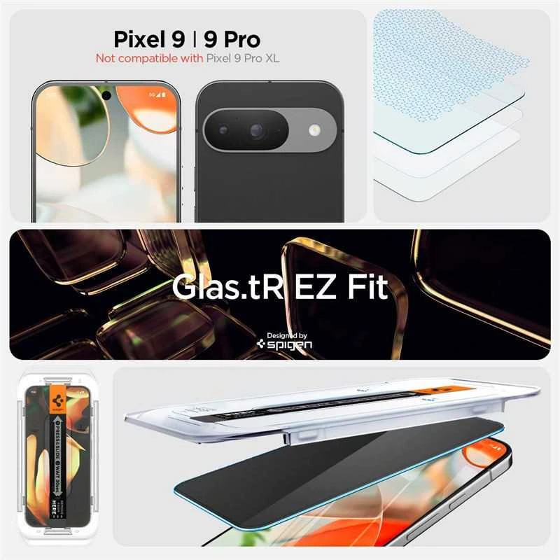 Dėklas Spigen Glas.TR "Ez Fit" Privacy HD 2 paketų privatumo stiklas, skirtas Google Pixel 9 / 9 Pro