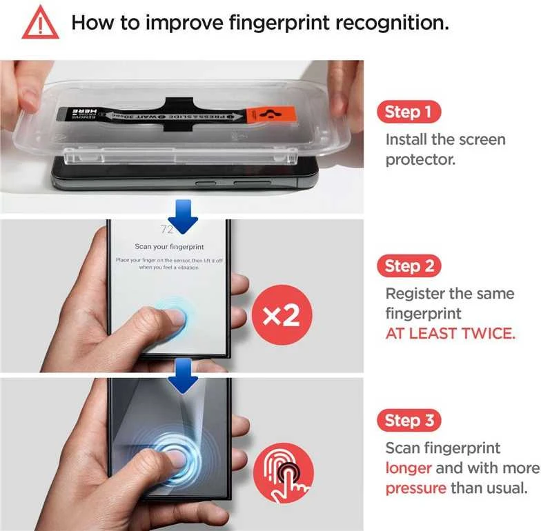 Apsauginis stiklas telefonui Samsung Galaxy S24 Ultra Spigen Glas.tr „EZ Fit” Privacy 2-pack