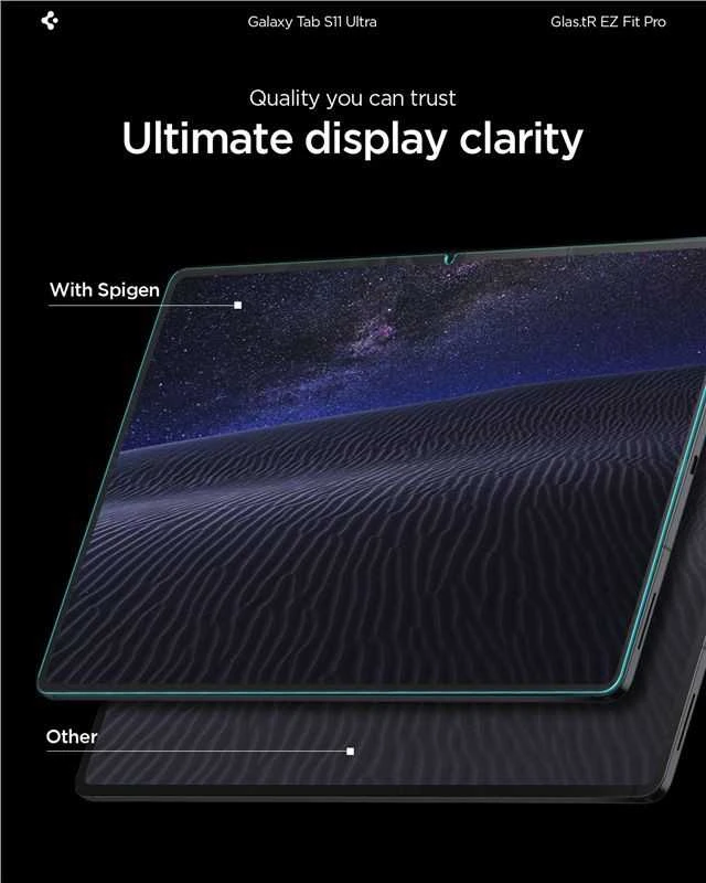 „Spigen Glass tR EZ Fit Pro“ 1 vnt., skaidrus – „Samsung Galaxy Tab S11 Ultra“