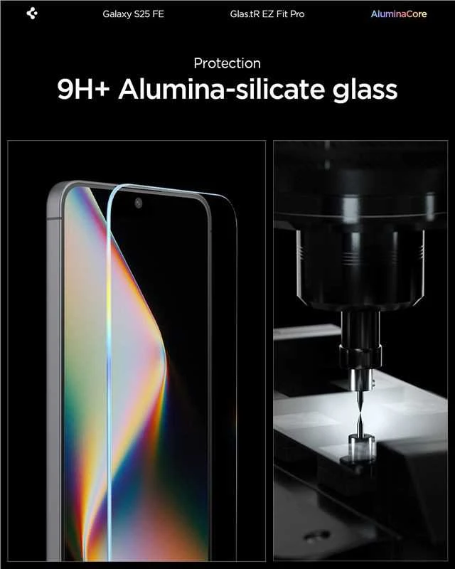 „Spigen Glass tR EZ Fit Pro“ 2 vnt., skaidrūs – „Samsung Galaxy S25 FE“