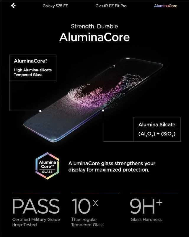 „Spigen Glass tR EZ Fit Pro“ 2 vnt., skaidrūs – „Samsung Galaxy S25 FE“