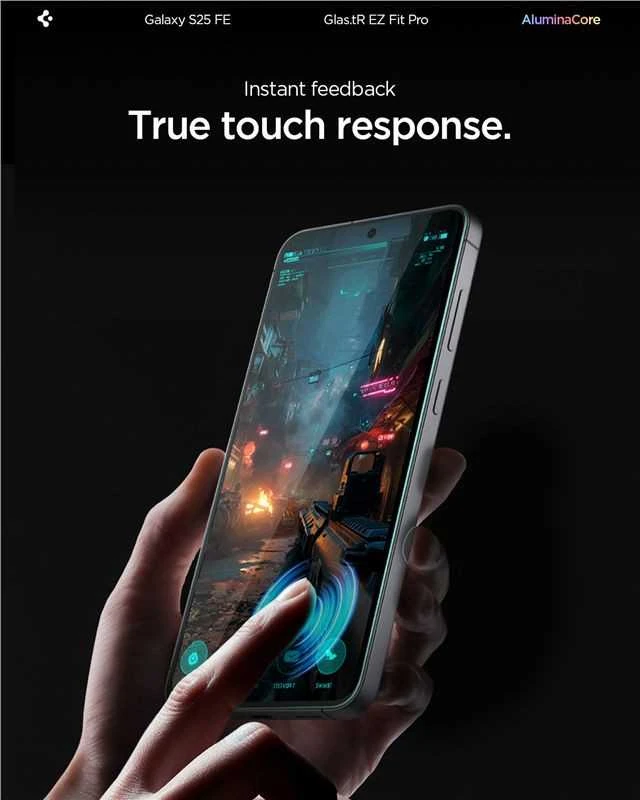 „Spigen Glass tR EZ Fit Pro“ 2 vnt., skaidrūs – „Samsung Galaxy S25 FE“