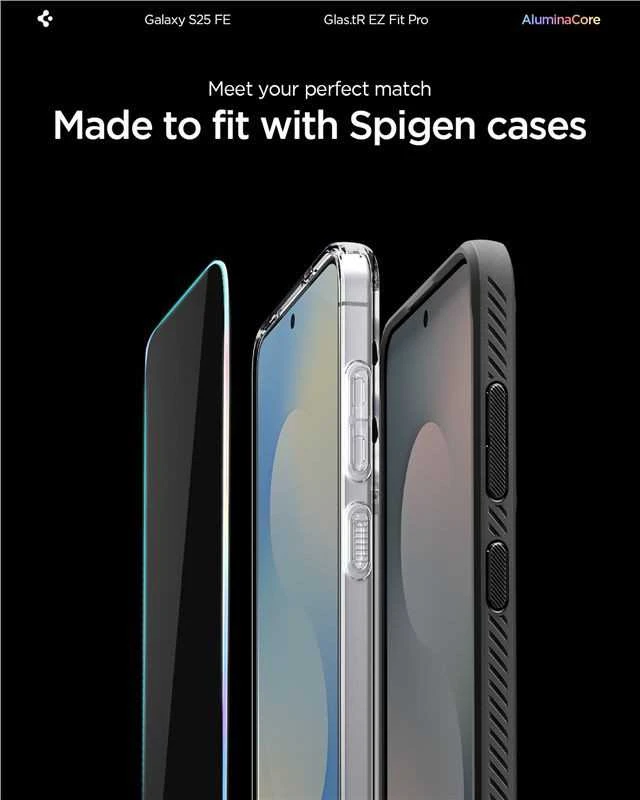 „Spigen Glass tR EZ Fit Pro“ 2 vnt., skaidrūs – „Samsung Galaxy S25 FE“