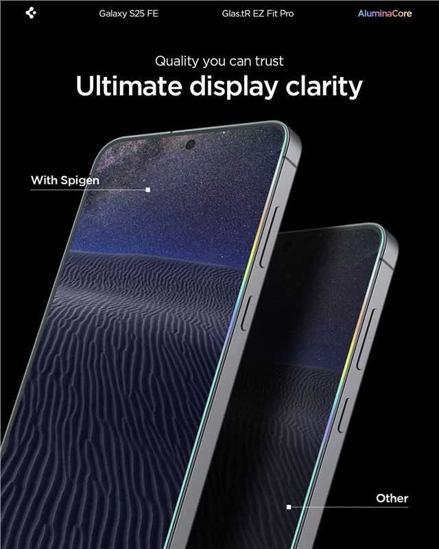 „Spigen Glass tR EZ Fit Pro“ 2 vnt., skaidrūs – „Samsung Galaxy S25 FE“