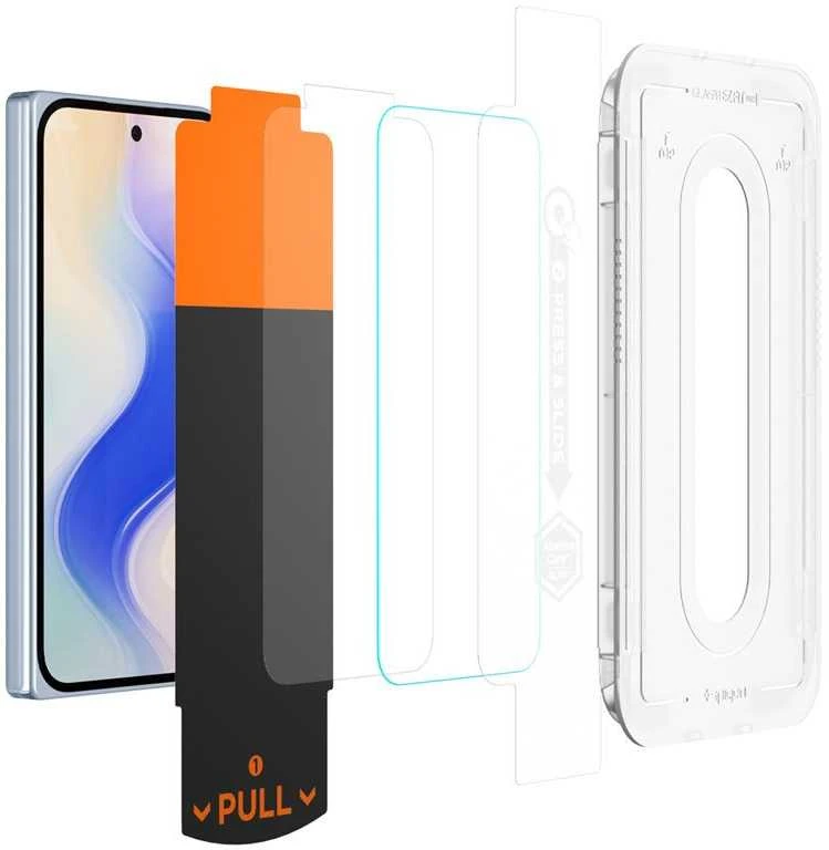 „Spigen Glass tR EZ Fit Pro“ 2 vnt., skaidrūs – „Google Pixel 10 Pro Fold“