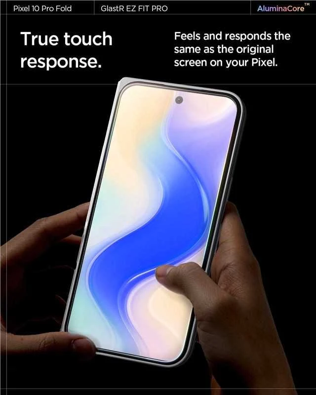 „Spigen Glass tR EZ Fit Pro“ 2 vnt., skaidrūs – „Google Pixel 10 Pro Fold“