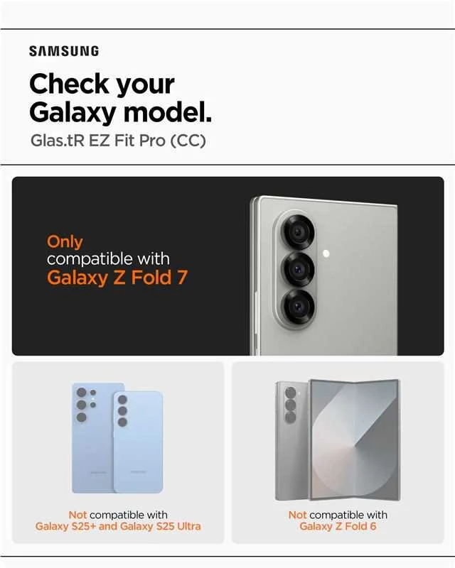 Apsauginis grūdintas stiklas Samsung Galaxy Z Fold 7 telefonui „Spigen Glas.TR EZ Fit Pro HD 2 vnt.”
