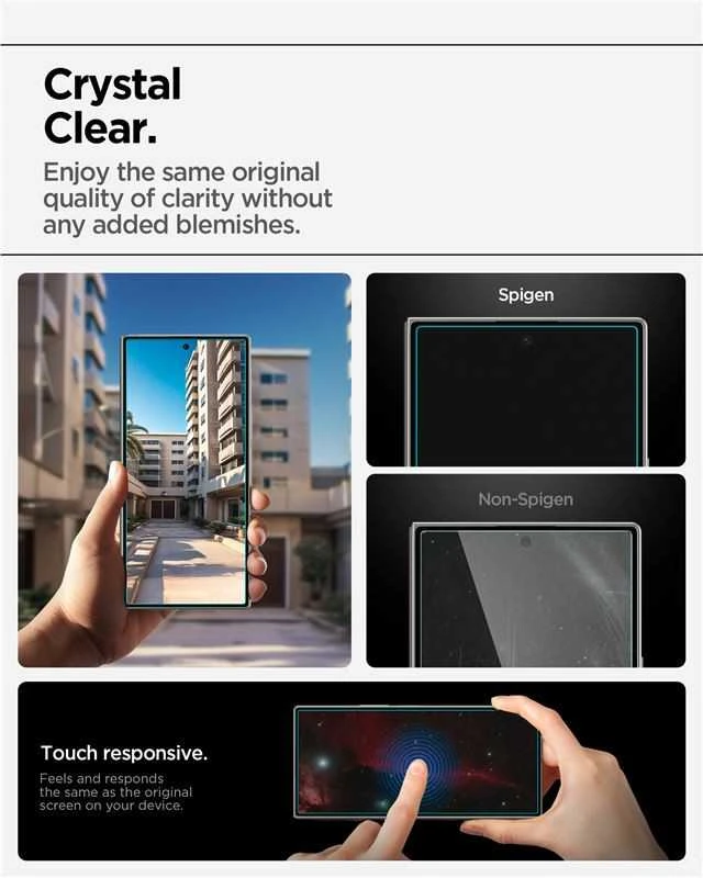 Apsauginis grūdintas stiklas Samsung Galaxy Z Fold 7 telefonui „Spigen Glas.TR EZ Fit Pro HD 2 vnt.”
