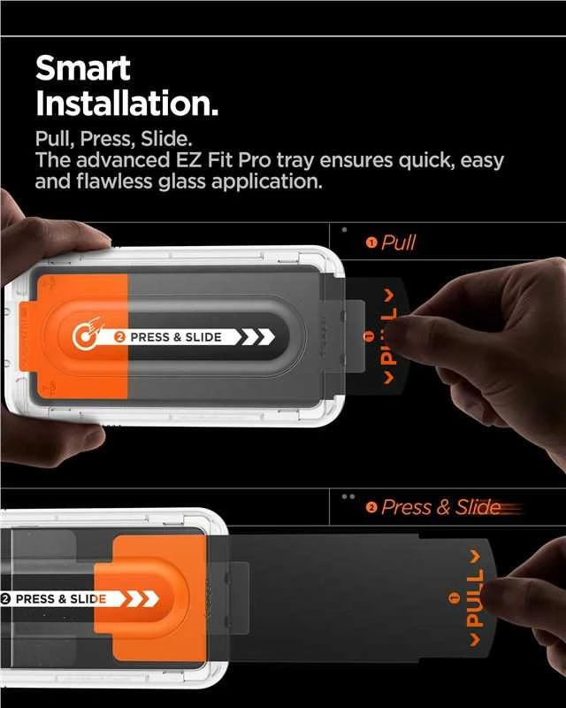 Apsauginis grūdintas stiklas Samsung Galaxy Z Fold 7 telefonui „Spigen Glas.TR EZ Fit Pro HD 2 vnt.”