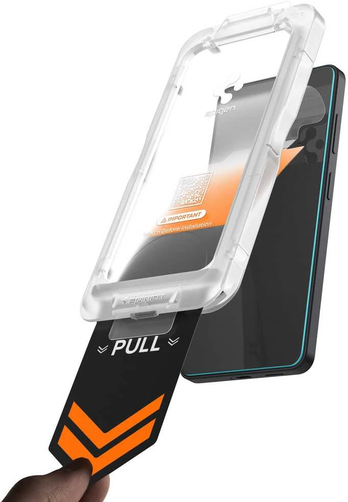 „Spigen Glass tR EZ Fit Pro HD“ (privatumo) 2 vnt., skaidrūs – „Samsung Galaxy S26+“