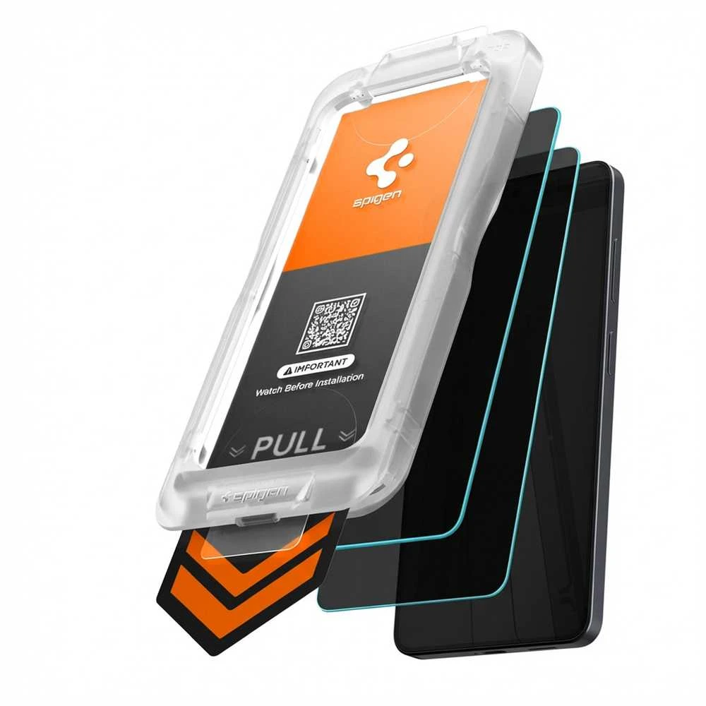 „Spigen Glass tR EZ Fit Pro HD“ (privatumo) 2 vnt., skaidrūs – „Samsung Galaxy S26+“