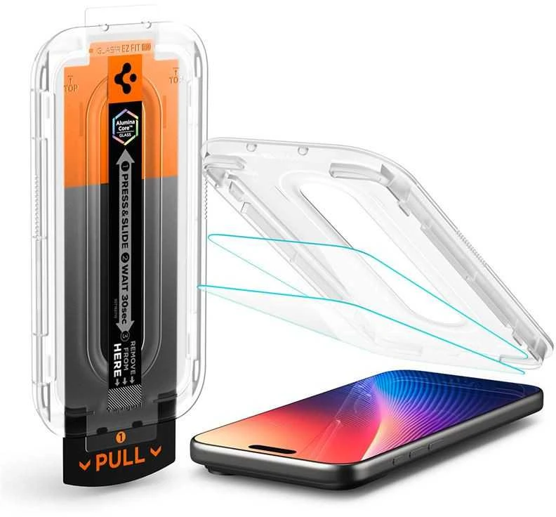 Apsauginis stiklas Spigen Glass tR EZ Fit Pro HD (Privacy) 1 Pack, transparency - iPhone 17/16 Pro Max