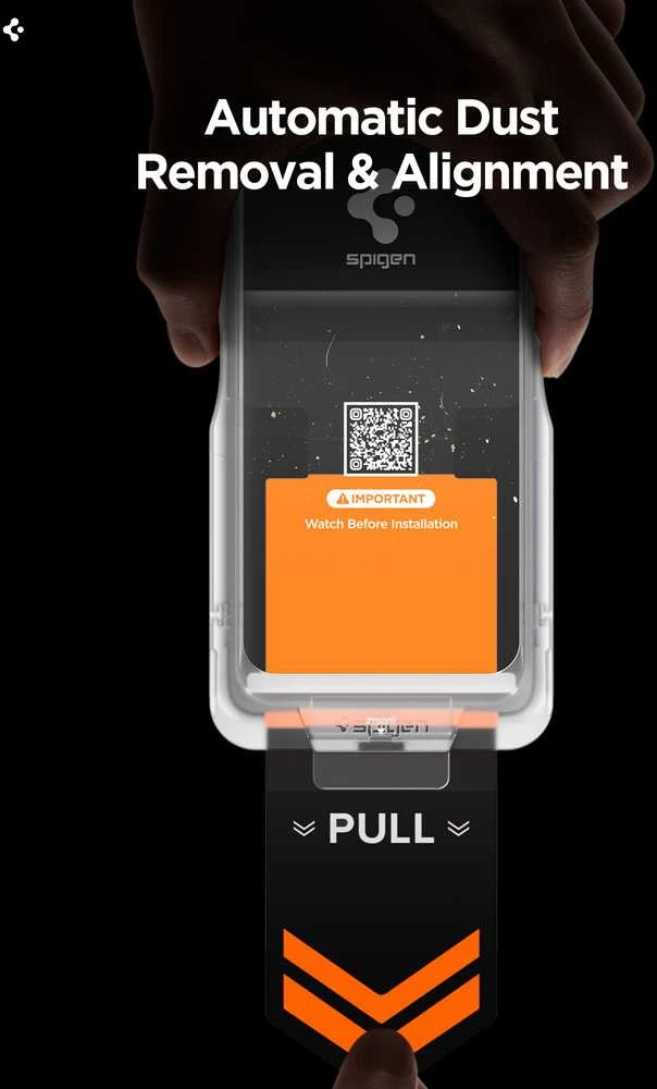 „Spigen Glass tR EZ Fit Pro HD“ (privatumo) 2 vnt., skaidrūs – „Samsung Galaxy S26+“