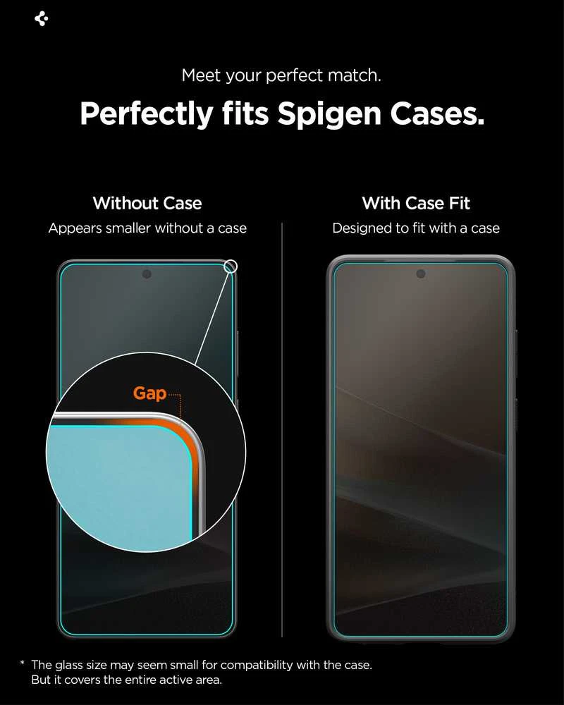 „Spigen Glass tR EZ Fit Pro HD“ (privatumo) 2 vnt., skaidrūs – „Samsung Galaxy S26“