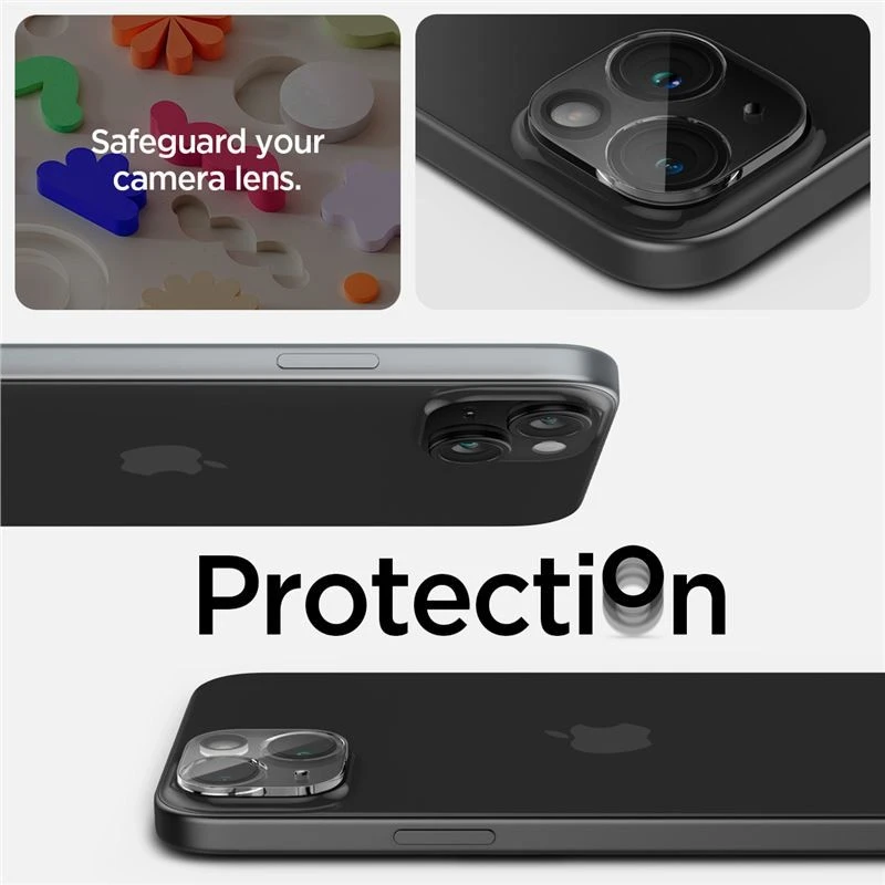 „Spigen Glass tR Optik“ 2 vnt., krištolo skaidrumo – „Apple iPhone 15/15 Plus/14/14 Plus“
