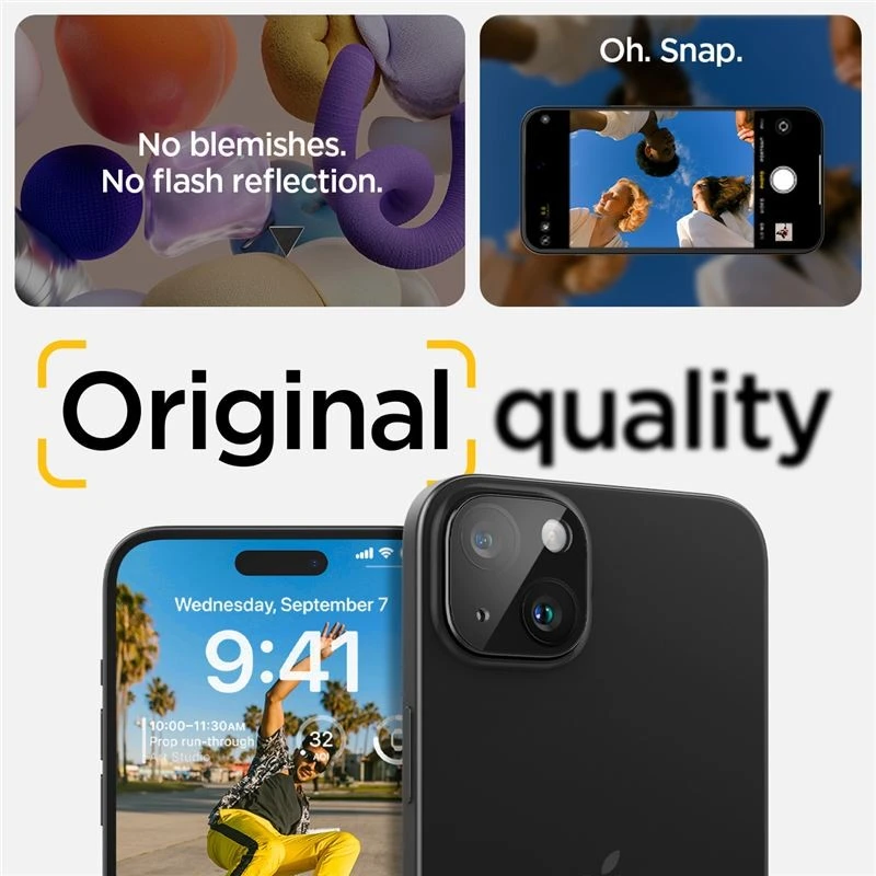 Spigen Glass tR Optik 2 vnt., juodos spalvos - iPhone 15/15 Plus/14/14 Plus
