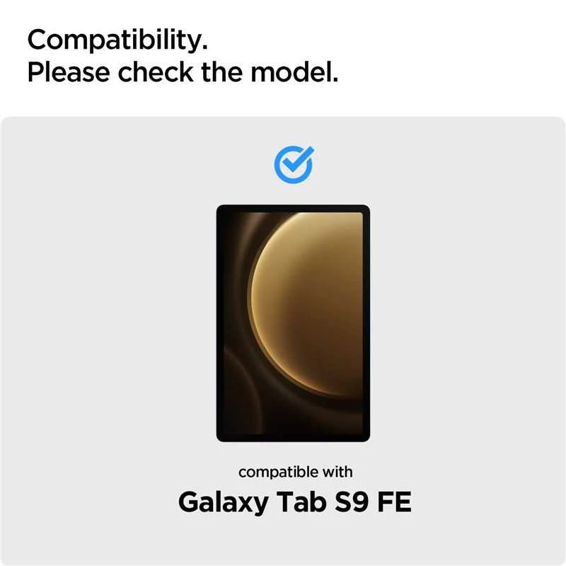 „Spigen Glas.TR Slim“ grūdinto stiklo dėklas, skirtas „Samsung Galaxy Tab S9 FE 10.9“ planšetiniam kompiuteriui.