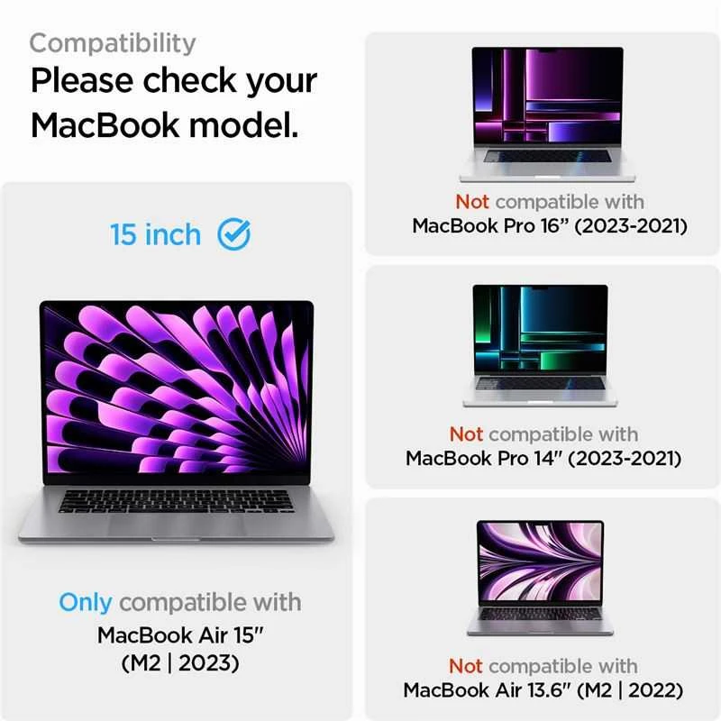 „Spigen Glass tR SLIM“ 1 vnt. pakuotė – „MacBook Air 15“ M4/M3/M2