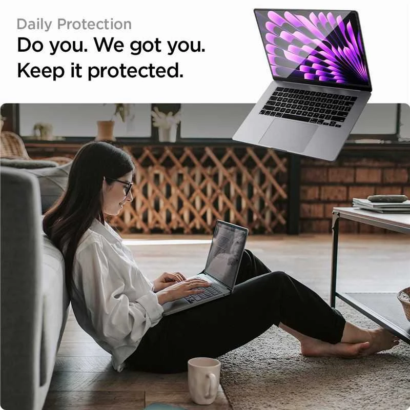 „Spigen Glass tR SLIM“ 1 vnt. pakuotė – „MacBook Air 15“ M4/M3/M2