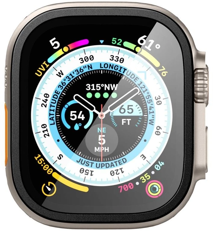 Spigen Glass tR Slim Pro 1 vnt., juodas - Apple Watch Ultra 2/Ultra 49 mm