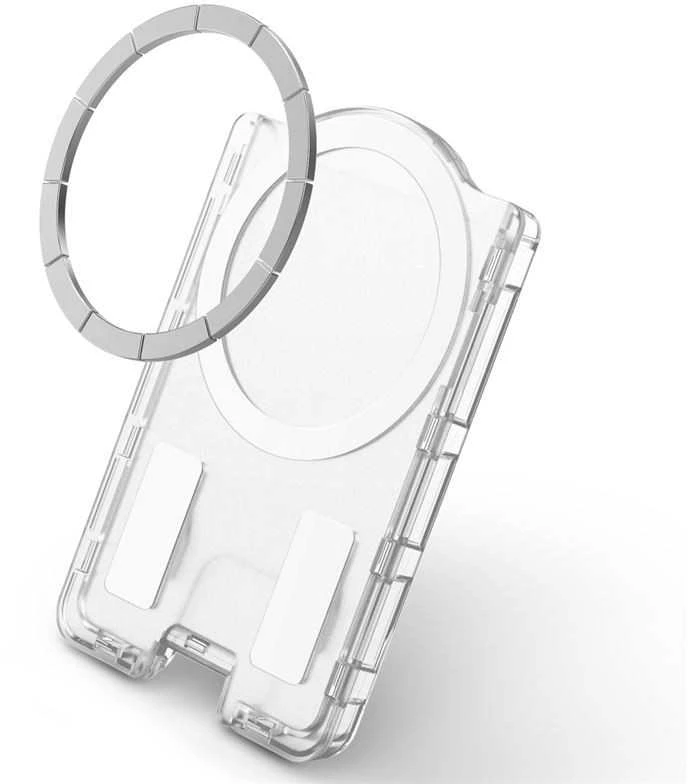 Dėklas Spigen itin hibridinė „MagSafe“ piniginė, krištolo skaidrumo – „Samsung Galaxy S25“ serija