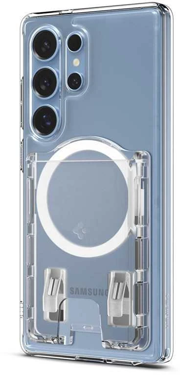 Dėklas Spigen itin hibridinė „MagSafe“ piniginė, krištolo skaidrumo – „Samsung Galaxy S25“ serija
