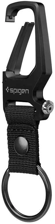 Spigen Karabinai su raktų žiedu (2 vnt.), juodos spalvos