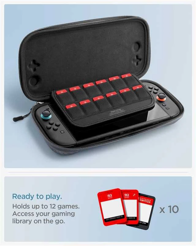 Dėklas Spigen Klasden 2 Pouch, charcoal pilka - Nintendo Switch 2
