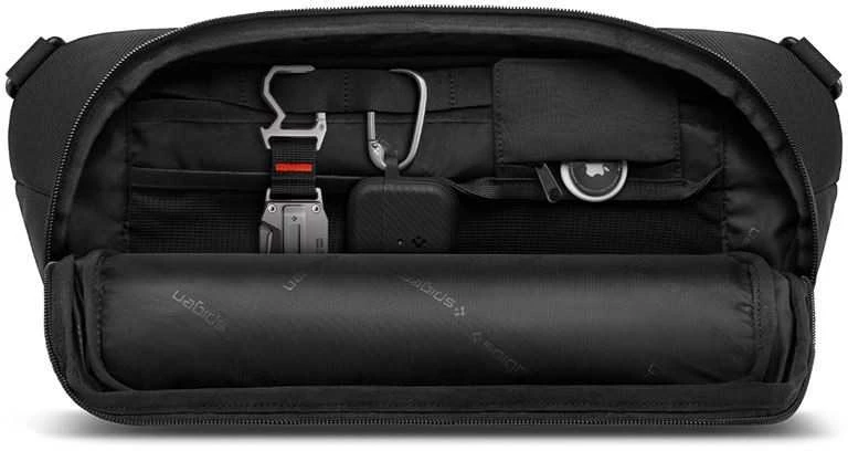 Spigen Klasden Sling Bag, juodos spalvos