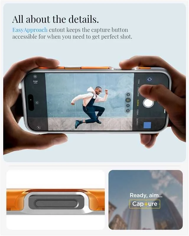 Dėklas Spigen Klasikinis C1 MagSafe, mandarinų spalvos - iPhone 16 Pro