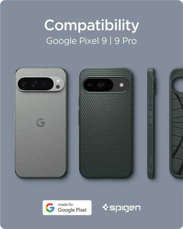 Spigen Liquid Air – dėklas skirtas Google Pixel 9 / 9 Pro Abyss Žalias