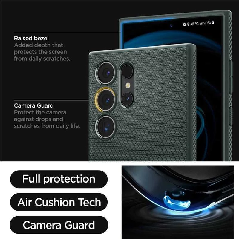 Spigen Liquid Air dėklas skirtas Samsung Galaxy S24 Ultra, spalva - Abyss Green