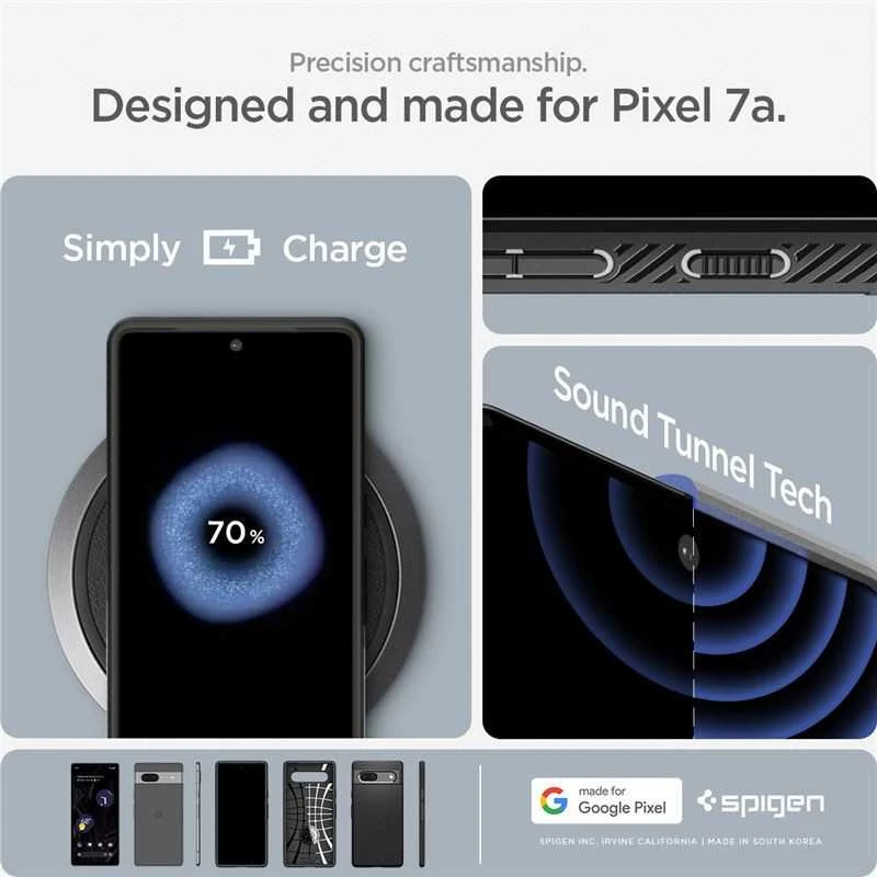 Spigen Liquid Air dėklas skirtas Google Pixel 7a, spalva - Matte Black