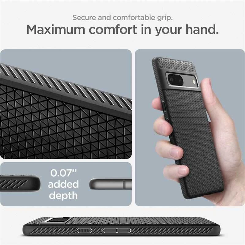 Spigen Liquid Air dėklas skirtas Google Pixel 7a, spalva - Matte Black