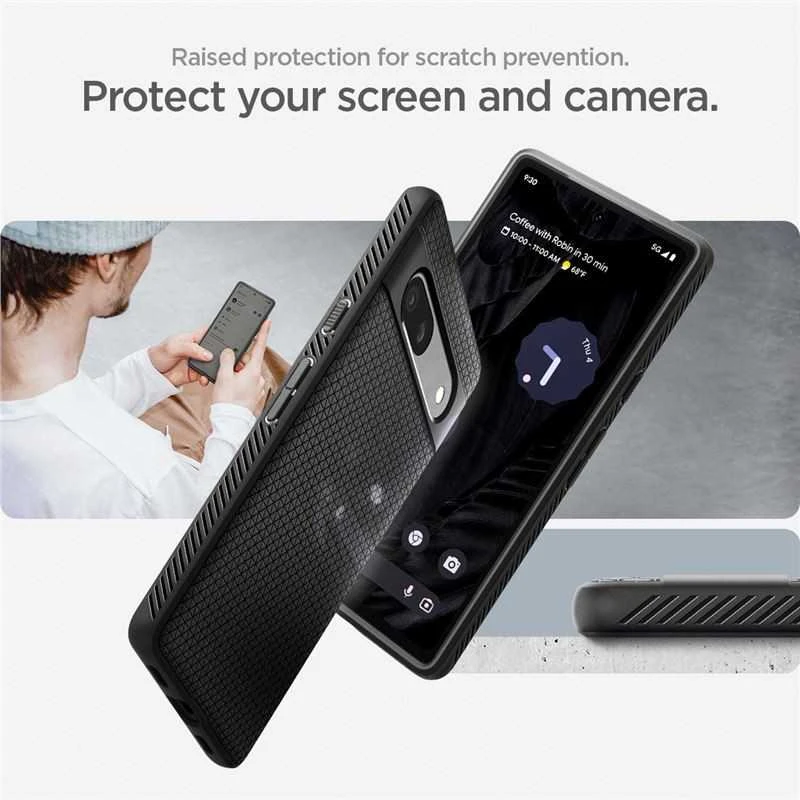 Spigen Liquid Air dėklas skirtas Google Pixel 7a, spalva - Matte Black