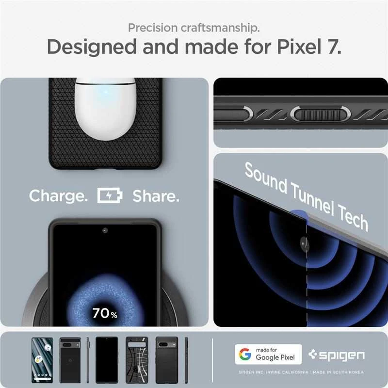 Spigen Liquid Air dėklas skirtas Google Pixel 7, spalva - Matte Black