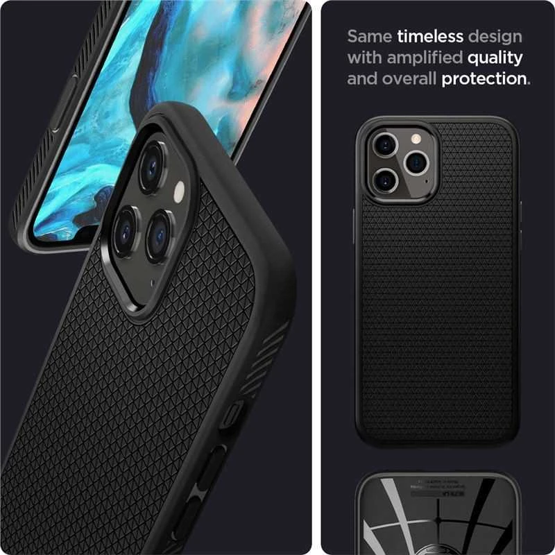 Spigen Liquid Air dėklas skirtas Apple iPhone 12 Pro Max, spalva - Matte Black