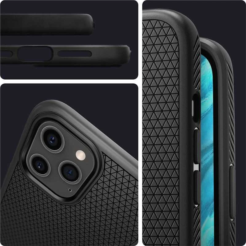 Spigen Liquid Air dėklas skirtas Apple iPhone 12 Pro Max, spalva - Matte Black