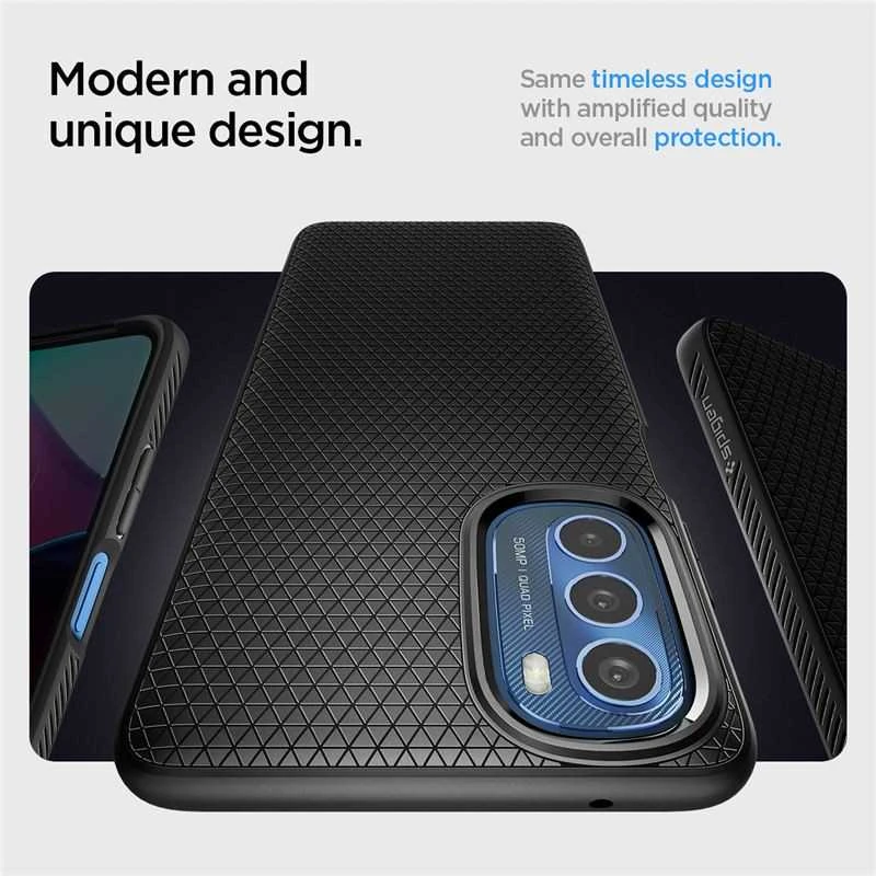 Dėklas Spigen Liquid Air, juodas - Motorola Moto G Stylus 2022